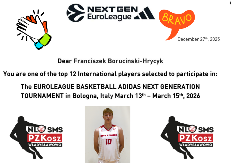 Franciszek Boruciński-Hrycyk zagra w Eurolidze! 🏀🍀