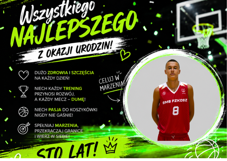 🏀🎉 Marcel w dniu urodzin życzymy Ci samych sukcesów – na parkiecie i poza nim! 🎉🏀
